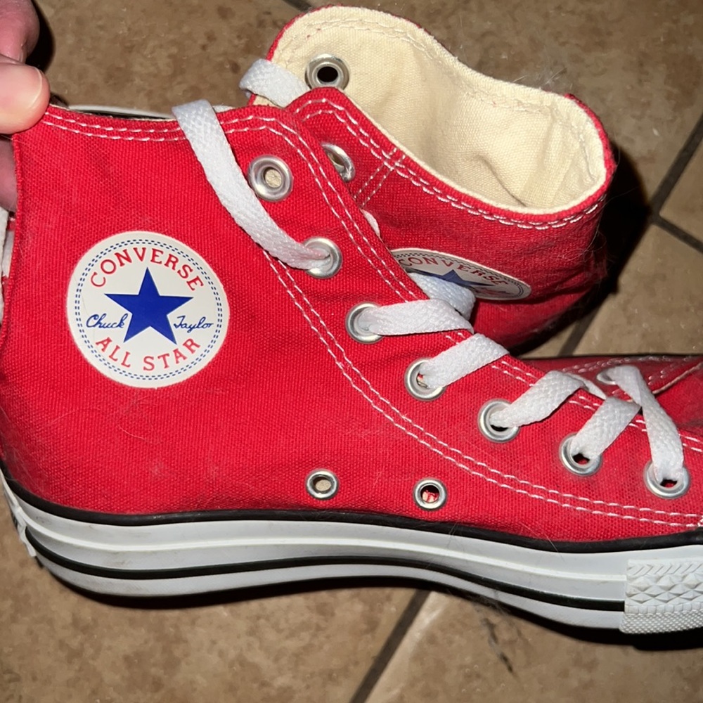 Converse high top red sneakers no box